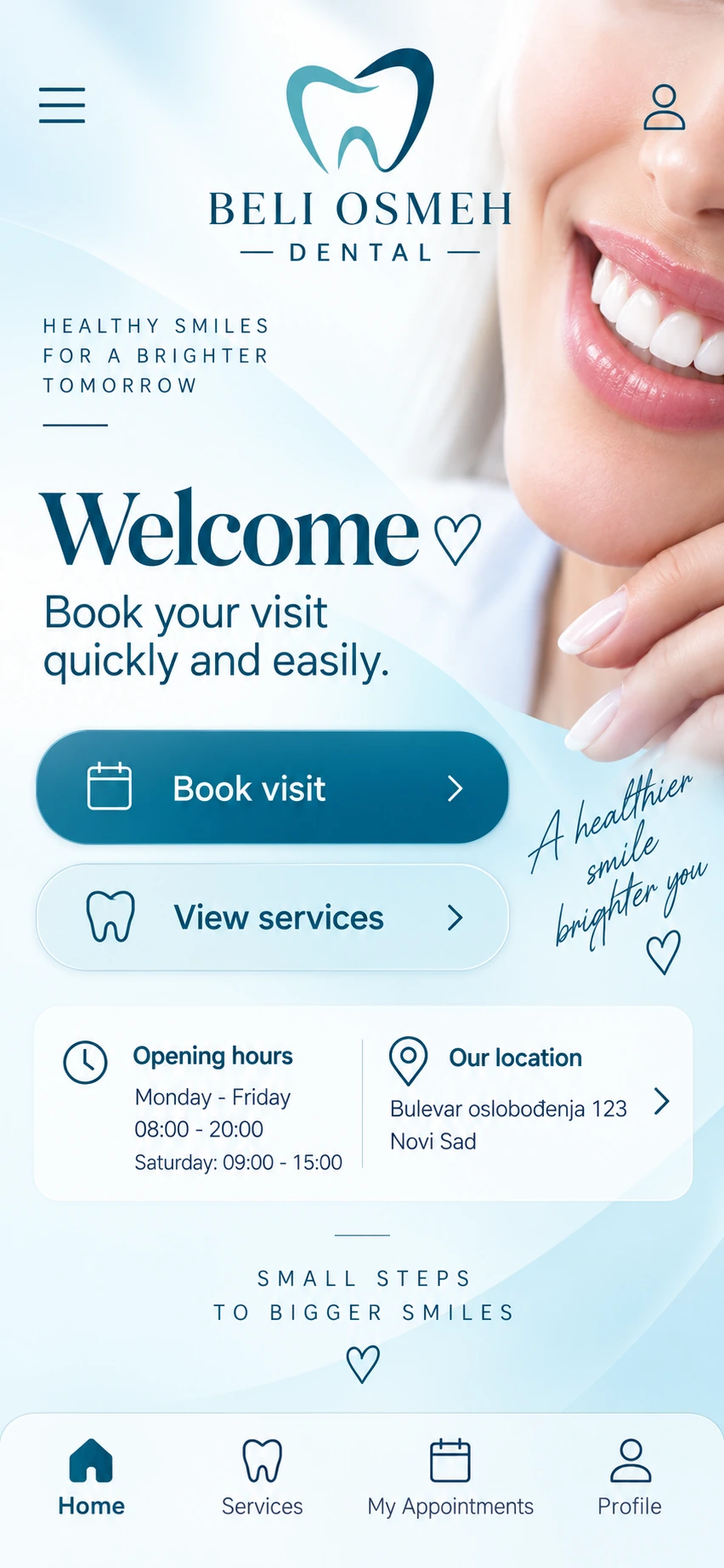 Dental clinic booking app
