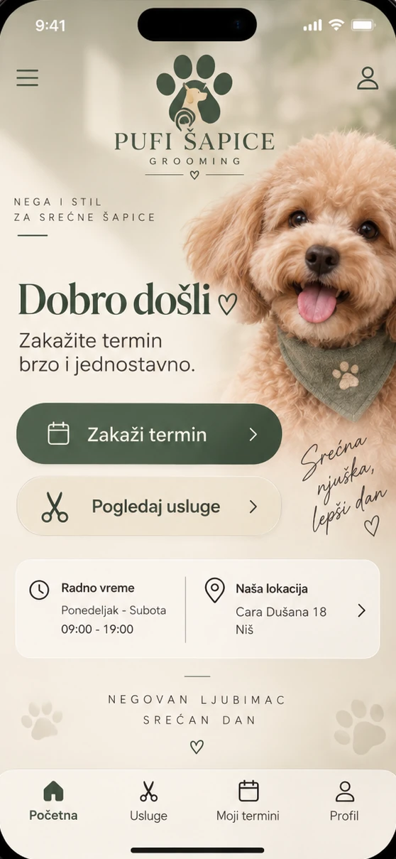Dog grooming Booking System
